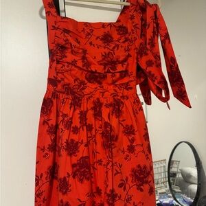 Red Floral Women's Dress